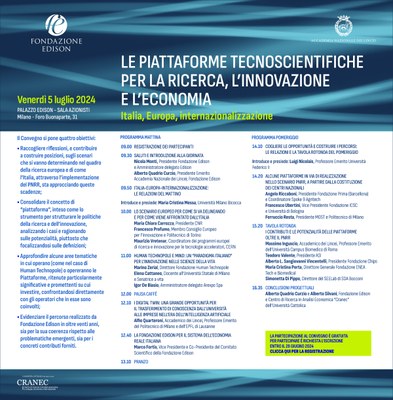 SONO DISPONIBILI LE PRESENTAZIONI DEL CONVEGNO: LE PIATTAFORME TECNOSCIENTIFICHE PER LA RICERCA, L’INNOVAZIONE E L’ECONOMIA 