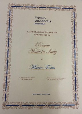 Premio De Santics per il Made in Italy